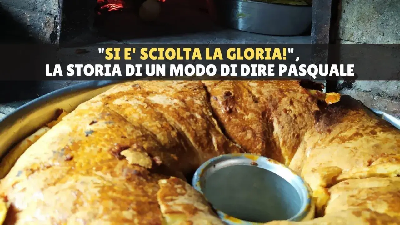 Un dolce pasquale appena sfornato, con la crosta dorata che sembra quasi sciogliersi, come quando si scioglie la gloria.