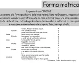 La canzone di Petrarca, "Chiare, fresche et dolci acque", illustra la forma metrica della canzone, con strofe e rime precise.