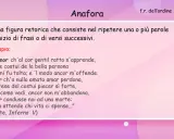 Anafora: esempi in poesia. Ripetizione di "Amor" all'inizio di versi, come in Dante.