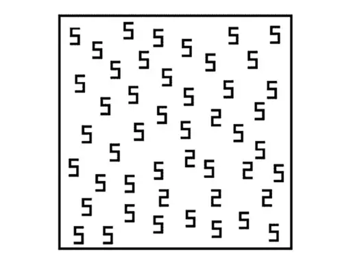 Un insieme di "5" e qualche "2" sparsi, un po' come la sinestesia significato, dove i sensi si mescolano.