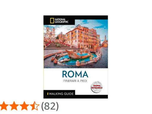 Guida National Geographic "Roma: Itinerari a Piedi". La copertina mostra la fontana della Barcaccia e Piazza di Spagna, perfetta per esplorare per le strade di Roma.