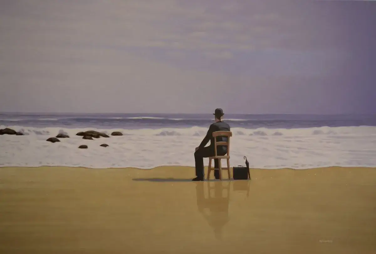 Un uomo in nero, seduto su una sedia, contempla il mare. Un dialogo della natura e di un islandese riassunto.